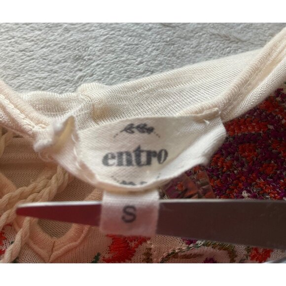 Entro Womens Sz Small Blouse Floral Embroidered Flowy Ruffle Sleeves Boho**Read* - Picture 5 of 10